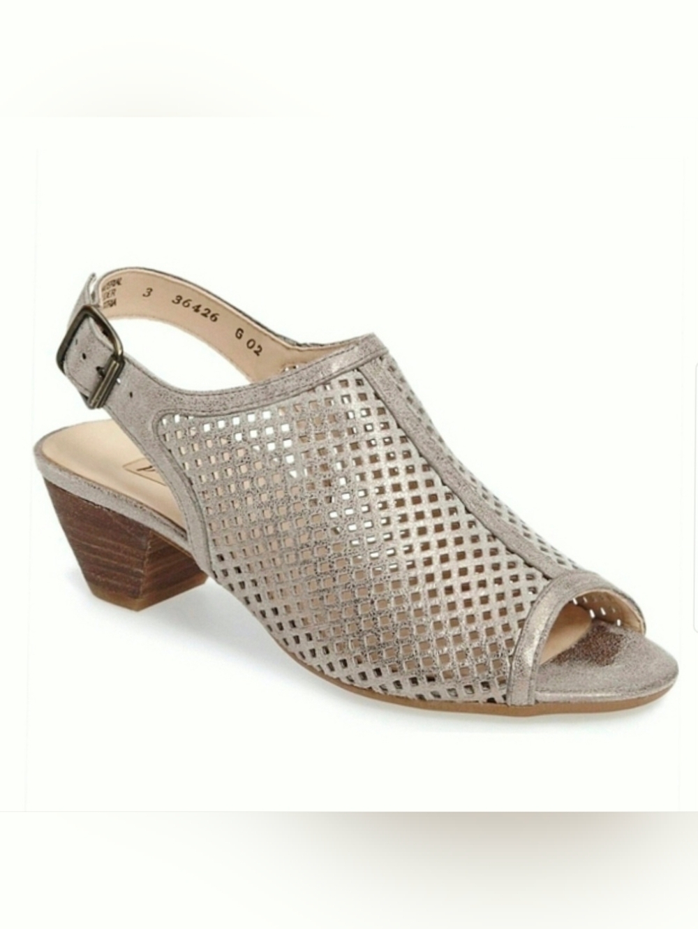 Paul Green Lois Slingback Sandals Perforated Peep-Toe Pumps US 9